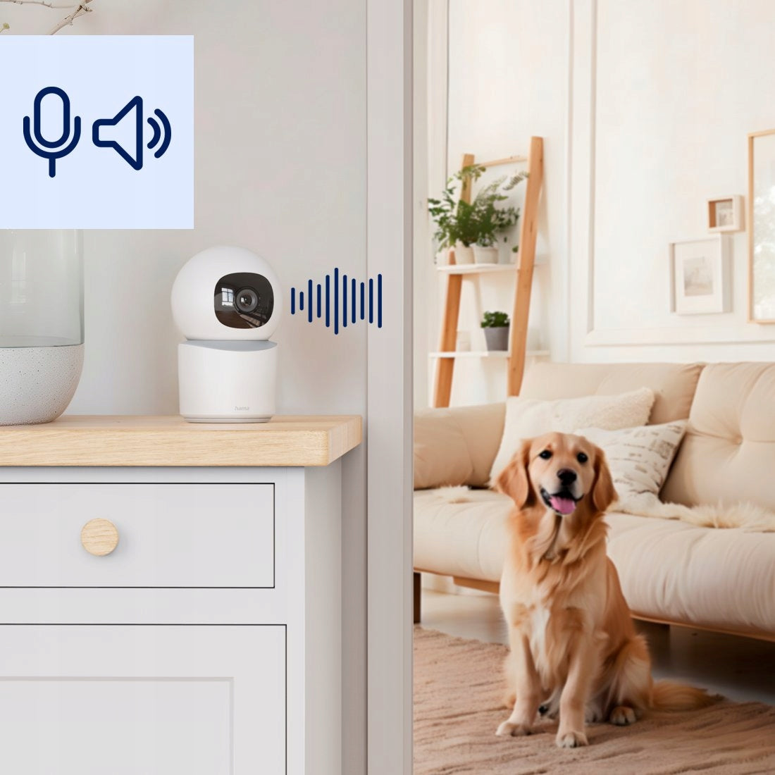 Indoor Rotating Camera Smart Hama Wi-Fi Full HD Recording App Brand Hama