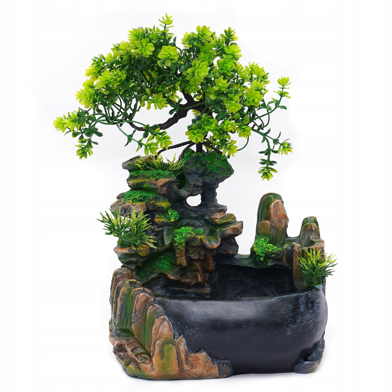 Indoor Waterfall Fountain, Table Fountain, Green Plant Fountain