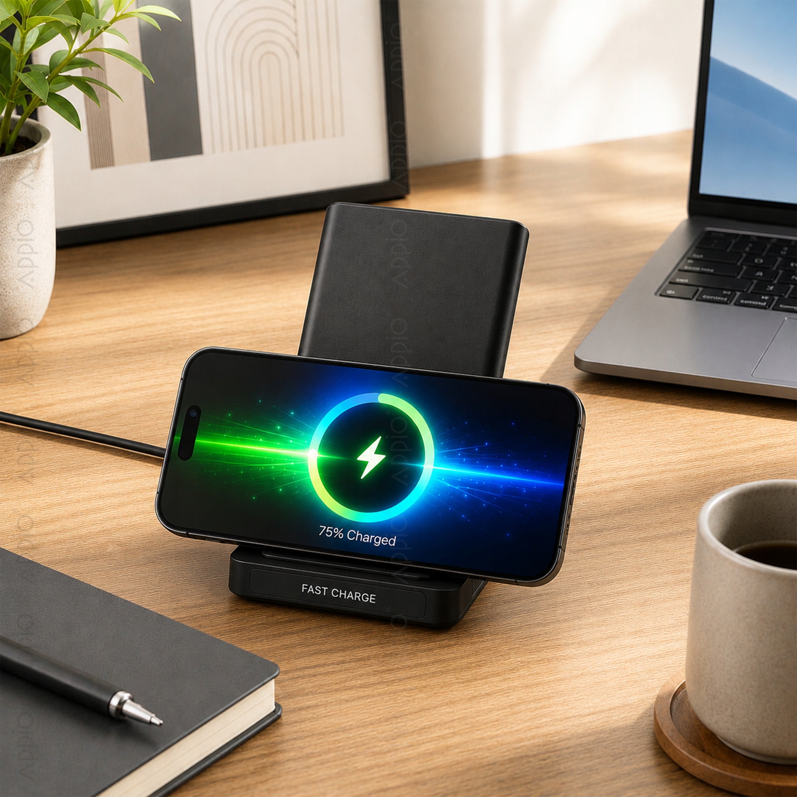 Induction Charger Wireless Fast Charging Station 15W QC USB C Manufacturer code 0206