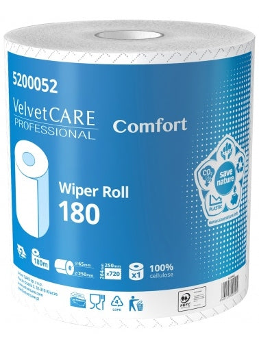 Industrial Cleaner VELVET Professional White 2W 720 leaves 180m 2x Rolls Manufacturer Velvet Care