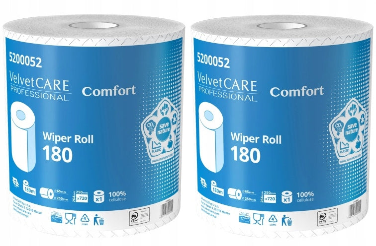 Industrial Cleaner VELVET Professional White 2W 720 leaves 180m 2x Rolls
