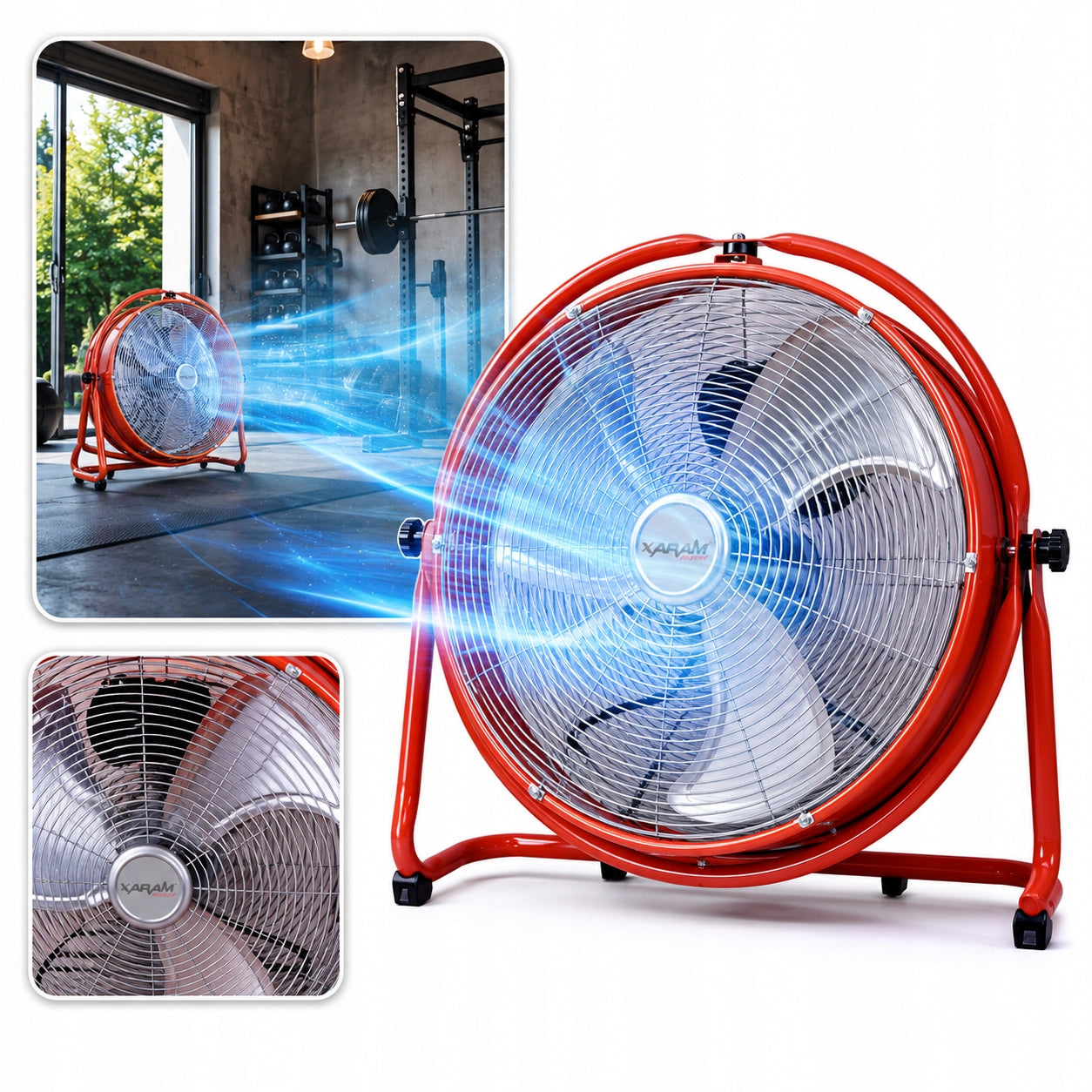 Industrial Floor Fan XARAM Fan 56cm Large Strong 140W XXL Manufacturer code XE-WOI 20/3S