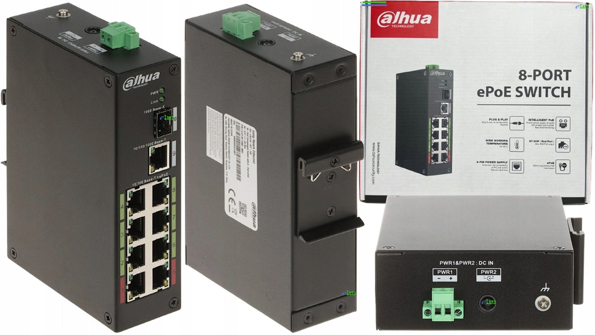 Industrial Switch Dahua LR2110-8ET-120 PoE/ePoE