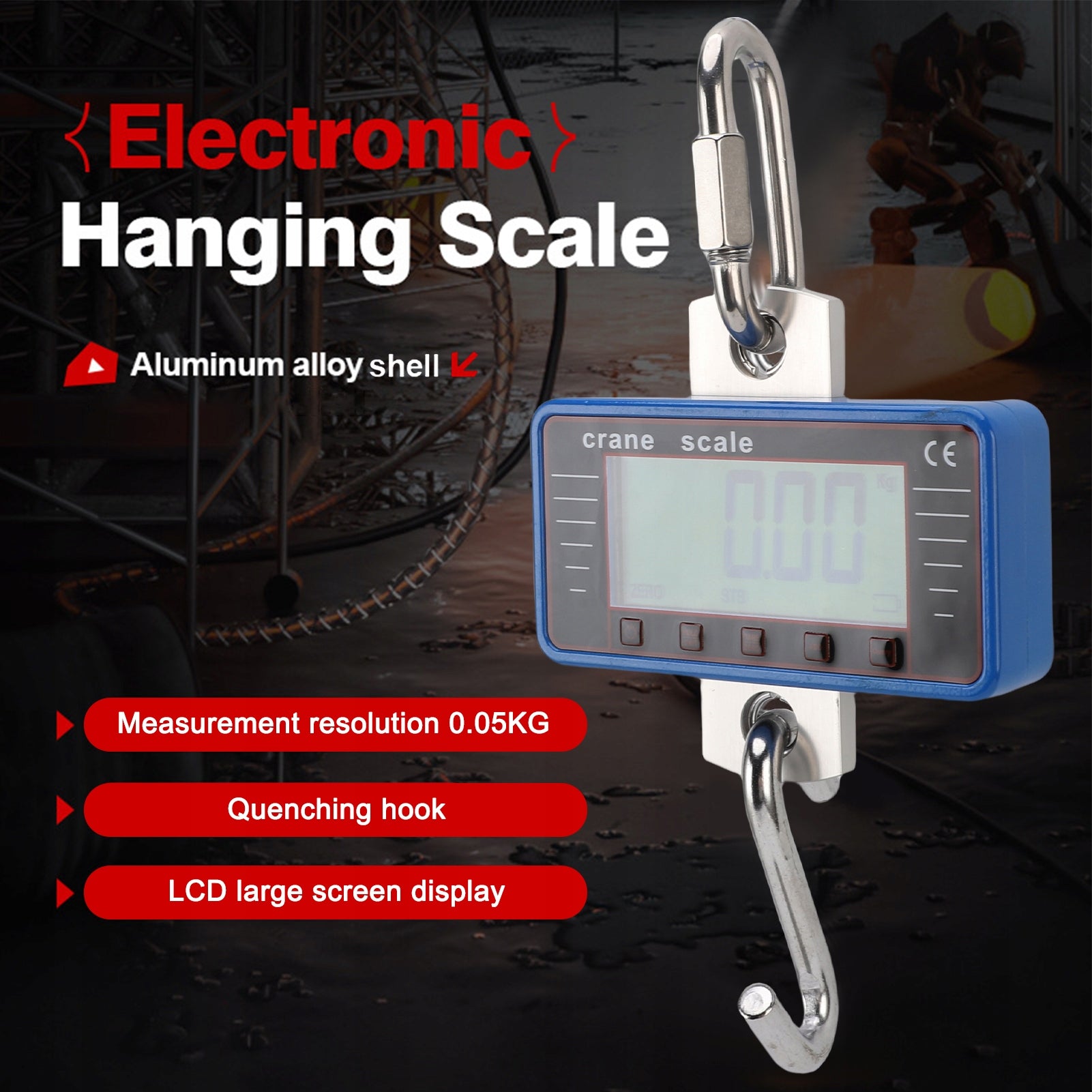 Industrial hanging scale, high strength digital crane scale 500 kg/ Manufacturer code AG250826011495