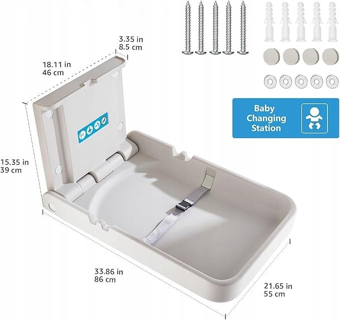 Infant Changing Table Modunful 55x86cm Grey Changing Table Folding Manufacturer code BABY-CHANGING-PAD-BEAR-WHITE