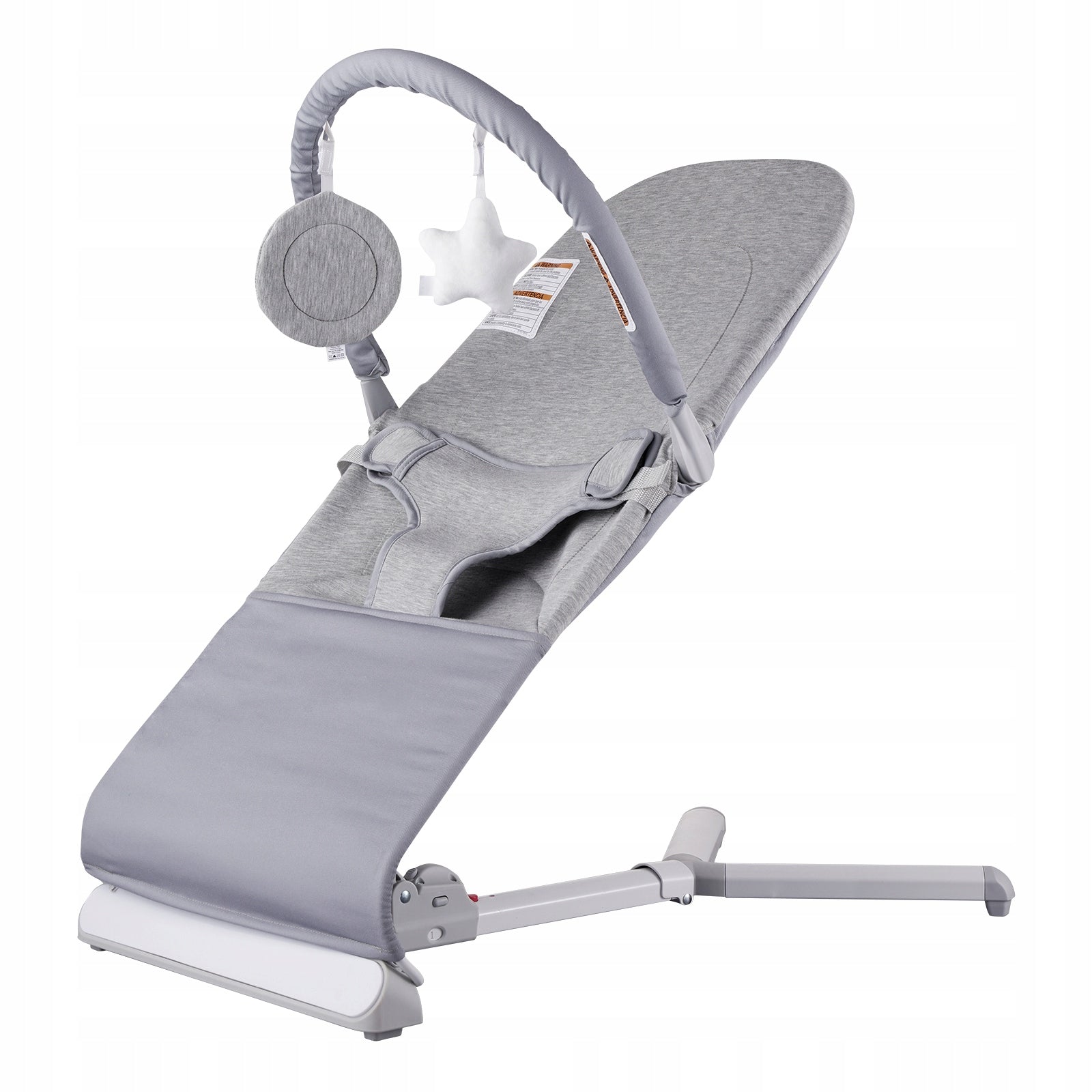 Infant Lounger With Bag Folding Baby Rocker Light Grey