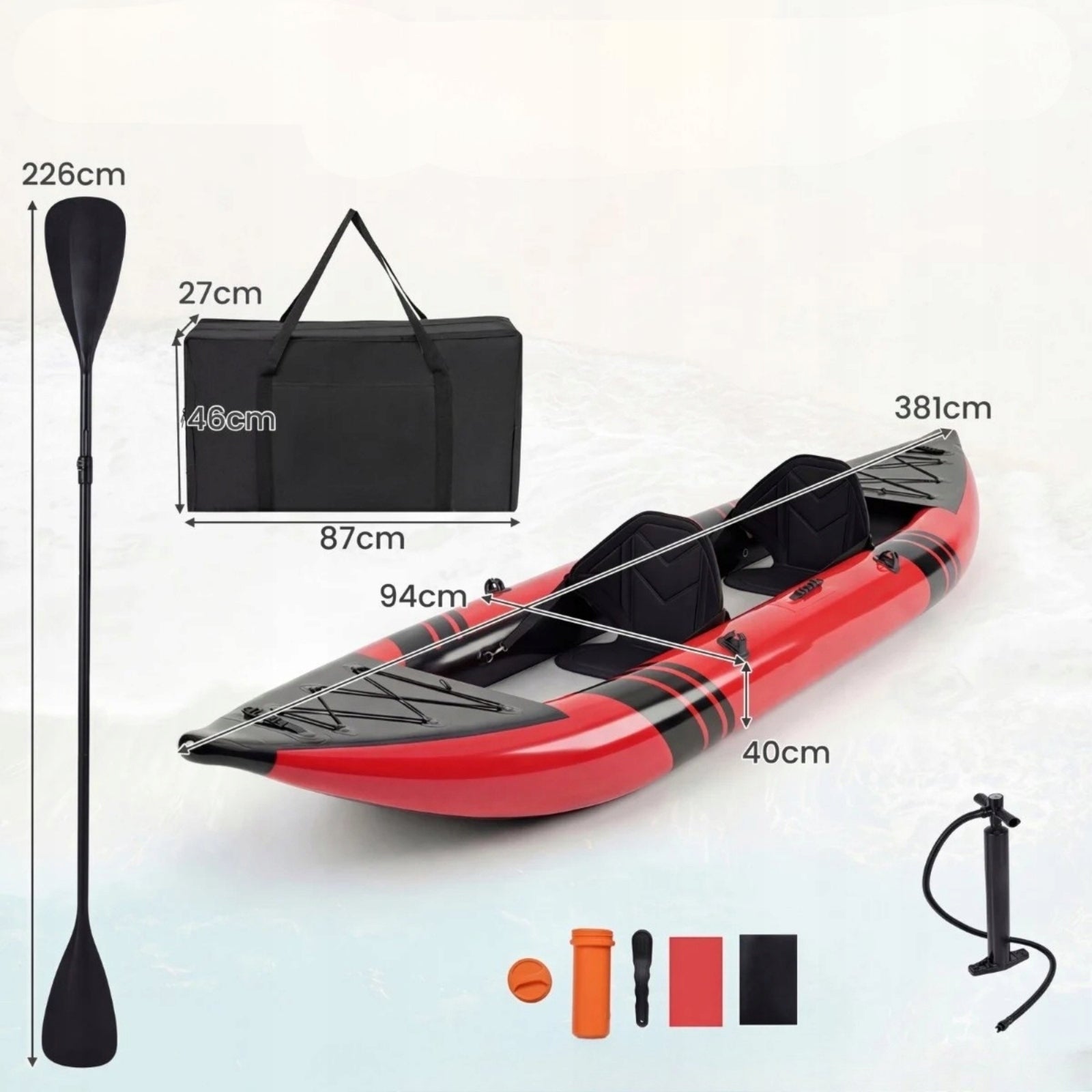 Inflatable 2-Person Kayak with Aluminum Paddles Brand Costway
