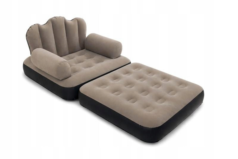 Inflatable Armchair Beige 2in1 Sofa Couch with Foot Pump Packaging status original