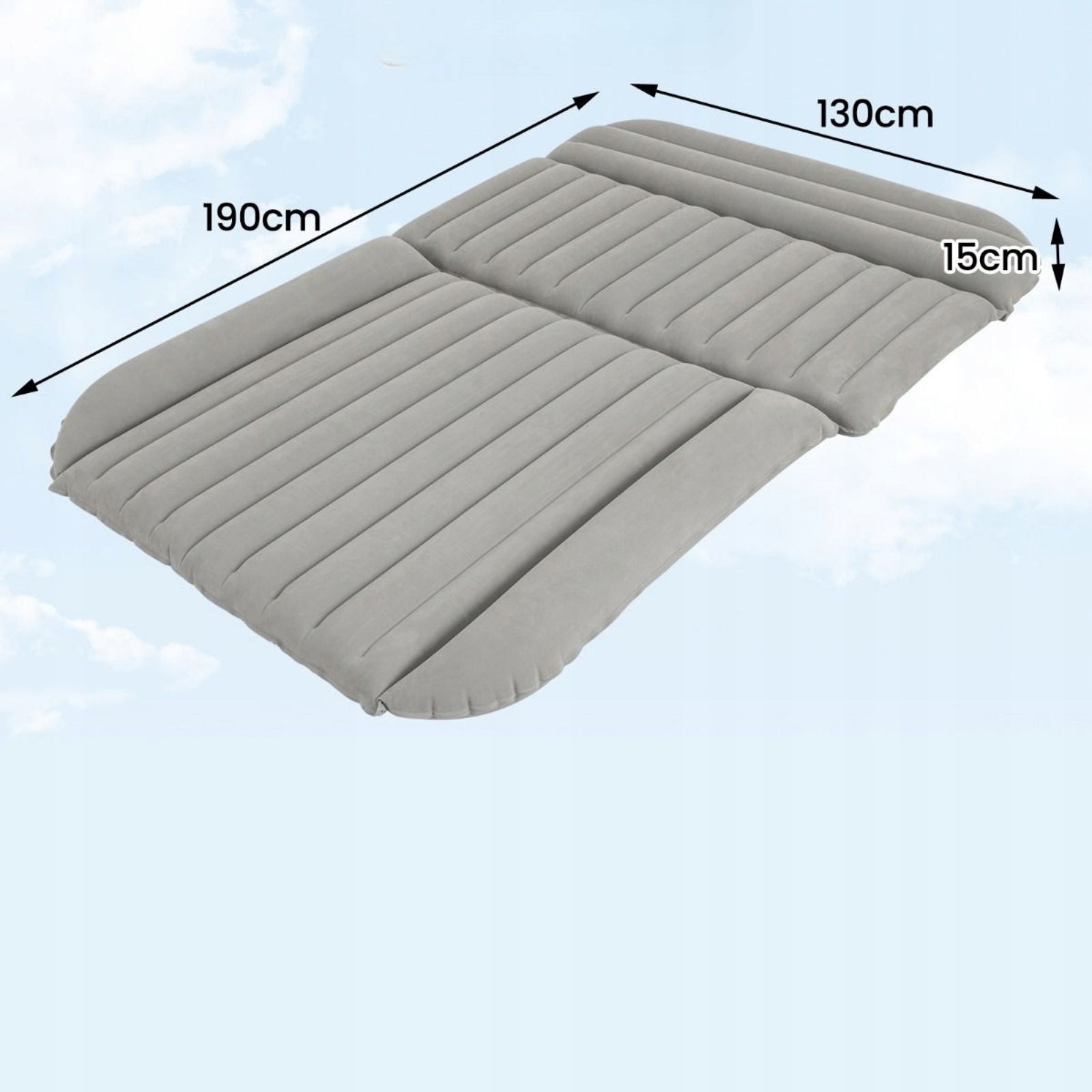 Inflatable Car Mattress with Pump 190 x 130 cm Grey Color gray