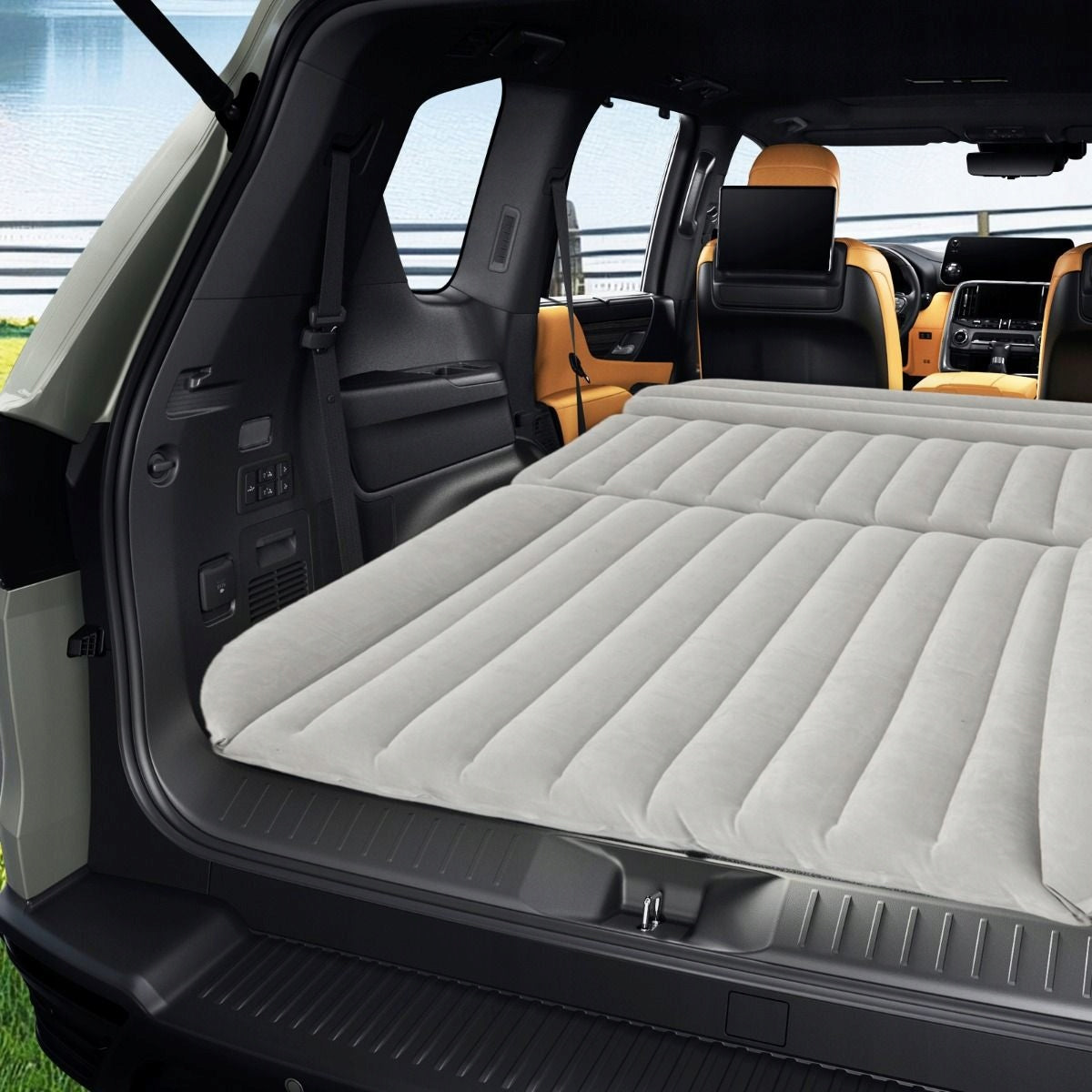 Inflatable Car Mattress with Pump 190 x 130 cm Grey Manufacturer code AK10003GR