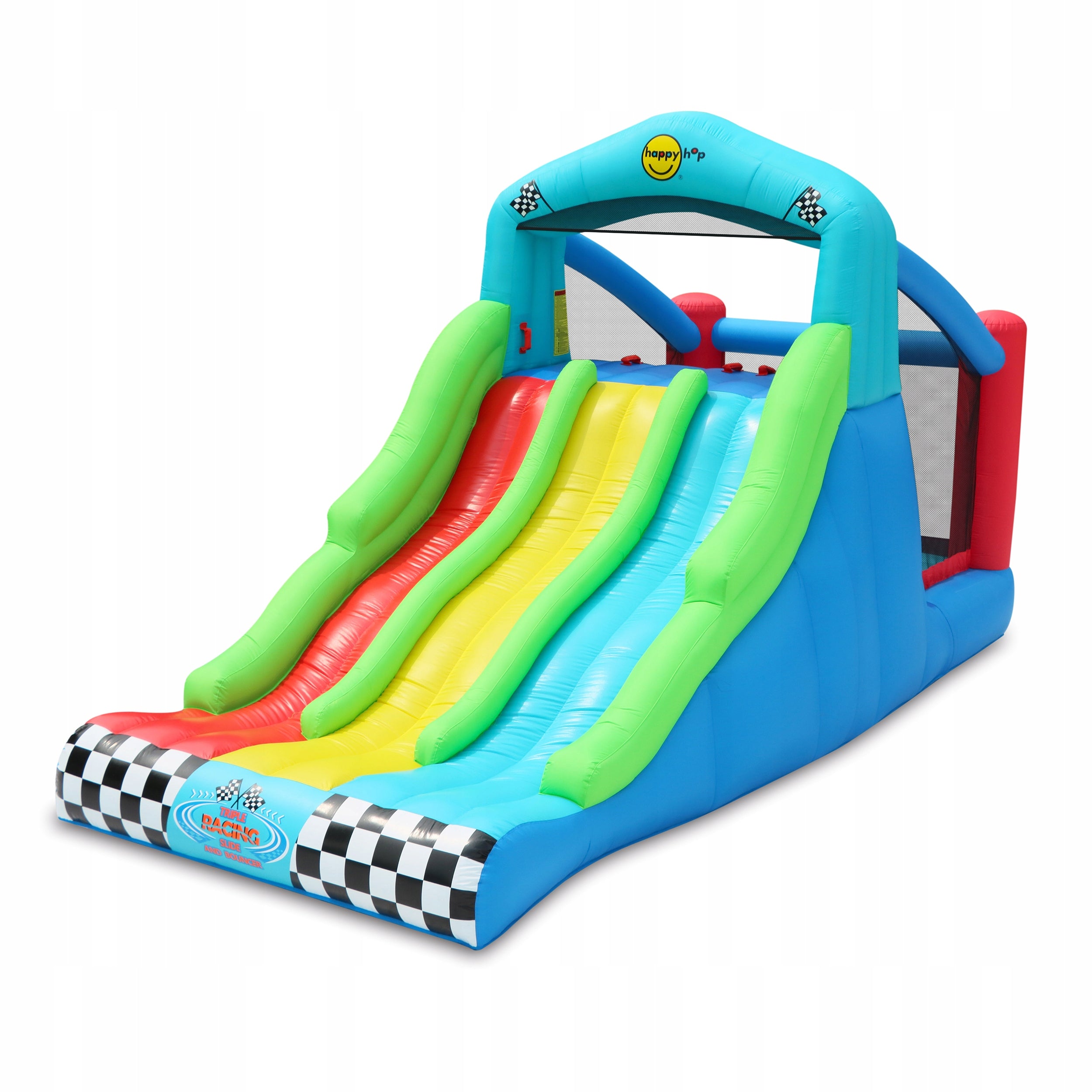 Inflatable Castle TRIPLE SLIDE Trampoline 3 Slides Climbing Safe Kind Inflatable