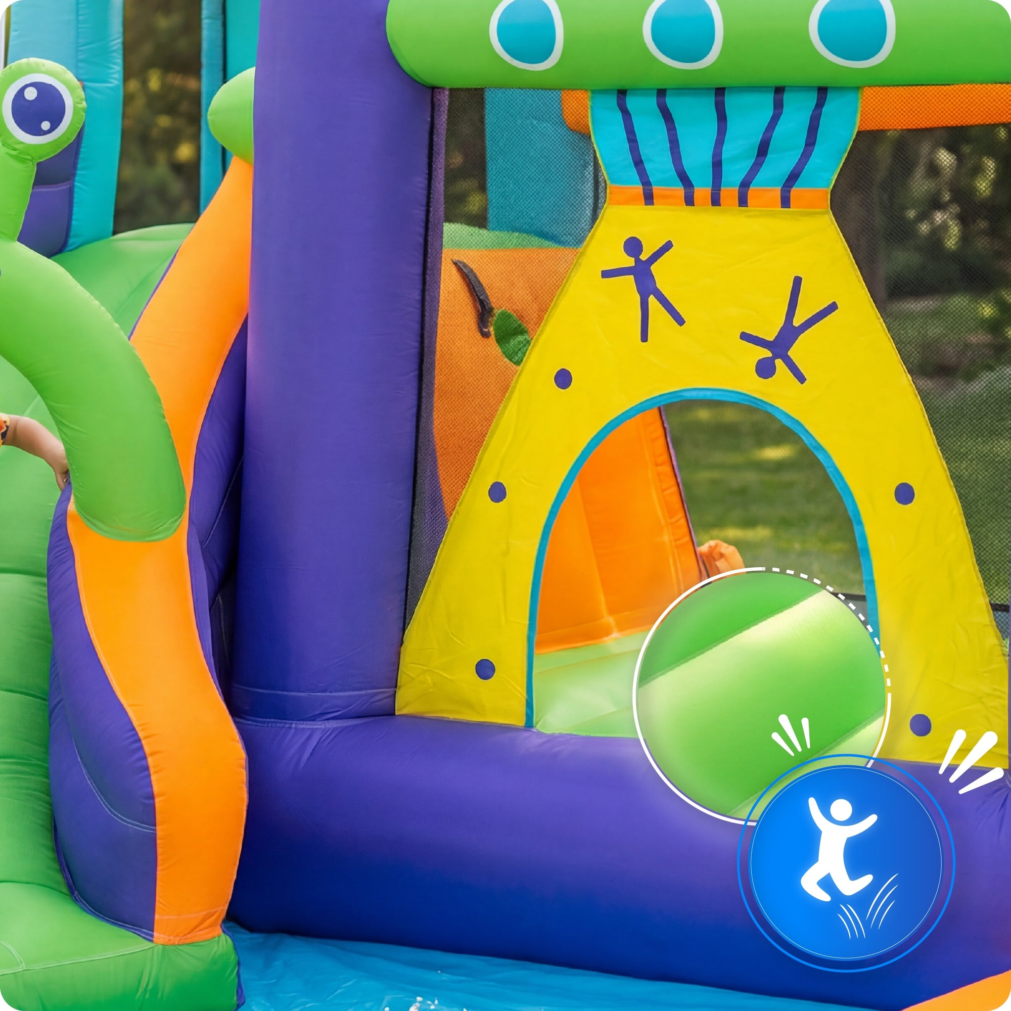 Inflatable Castle Water Park Inflatable For Kids Water Slide Cannon Included climbing wall nets slide other