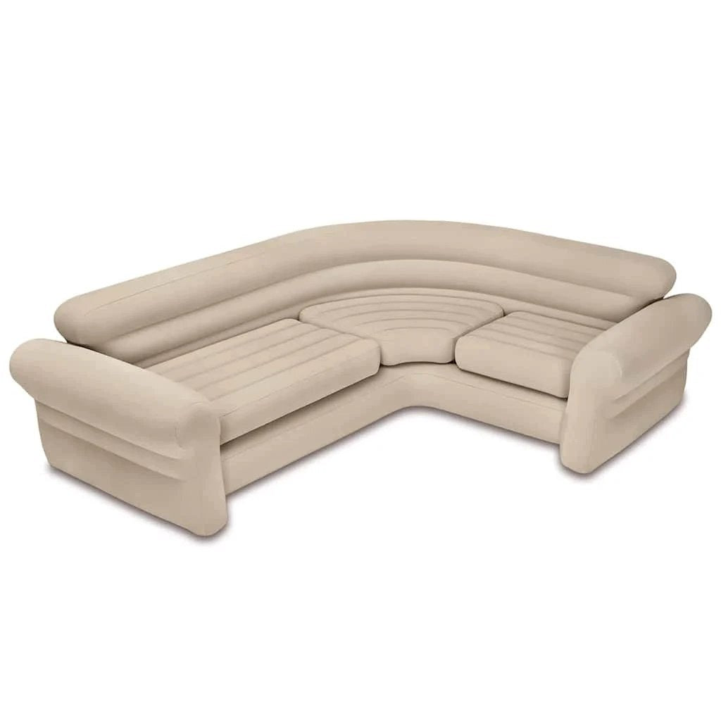 Inflatable Corner Sofa 4 Person 257x203x76 Cm Beige Intex Packaging status original