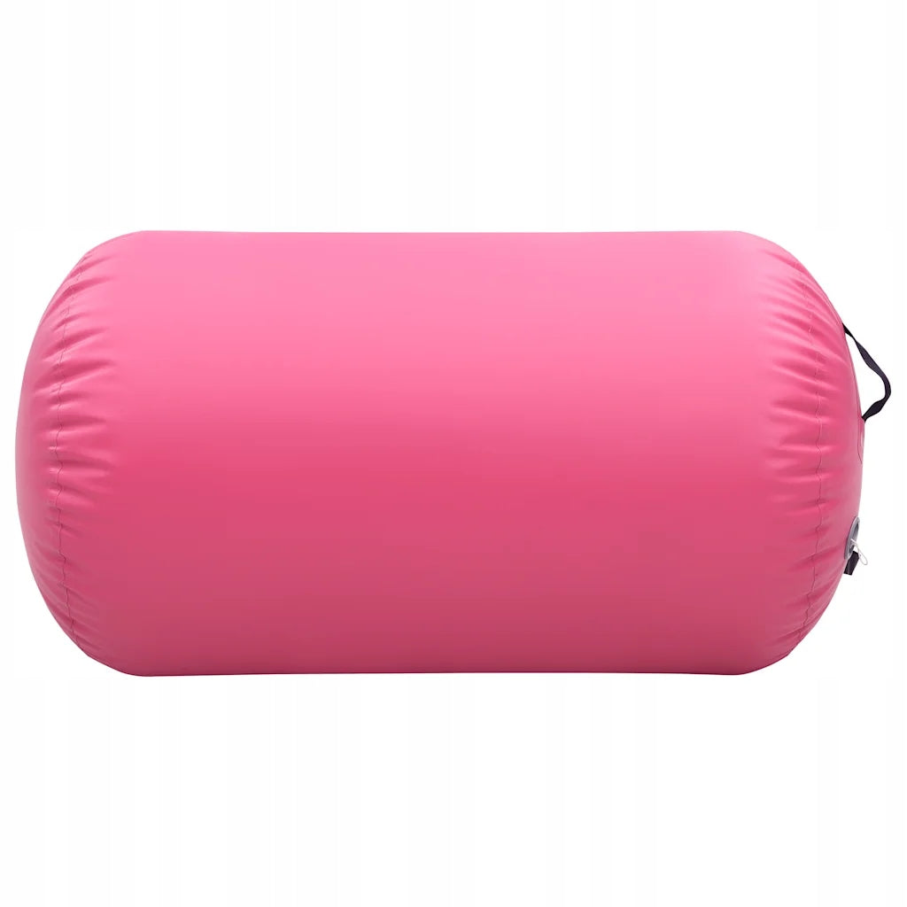 Inflatable Exercise Roller with Foot Pump, Pink, PVC, 100x60 c Brand no brand