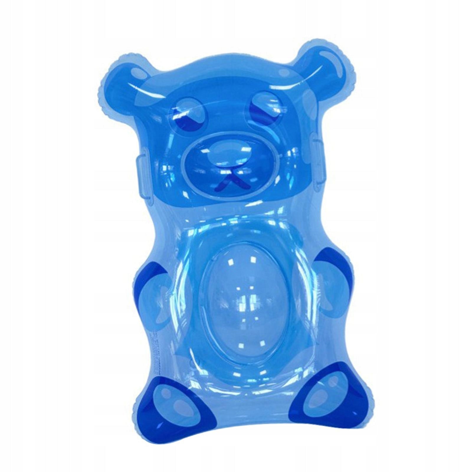 Inflatable Gummy Bear Pool Float Cute PVC Fun Floaties Portable Blue Packaging status original
