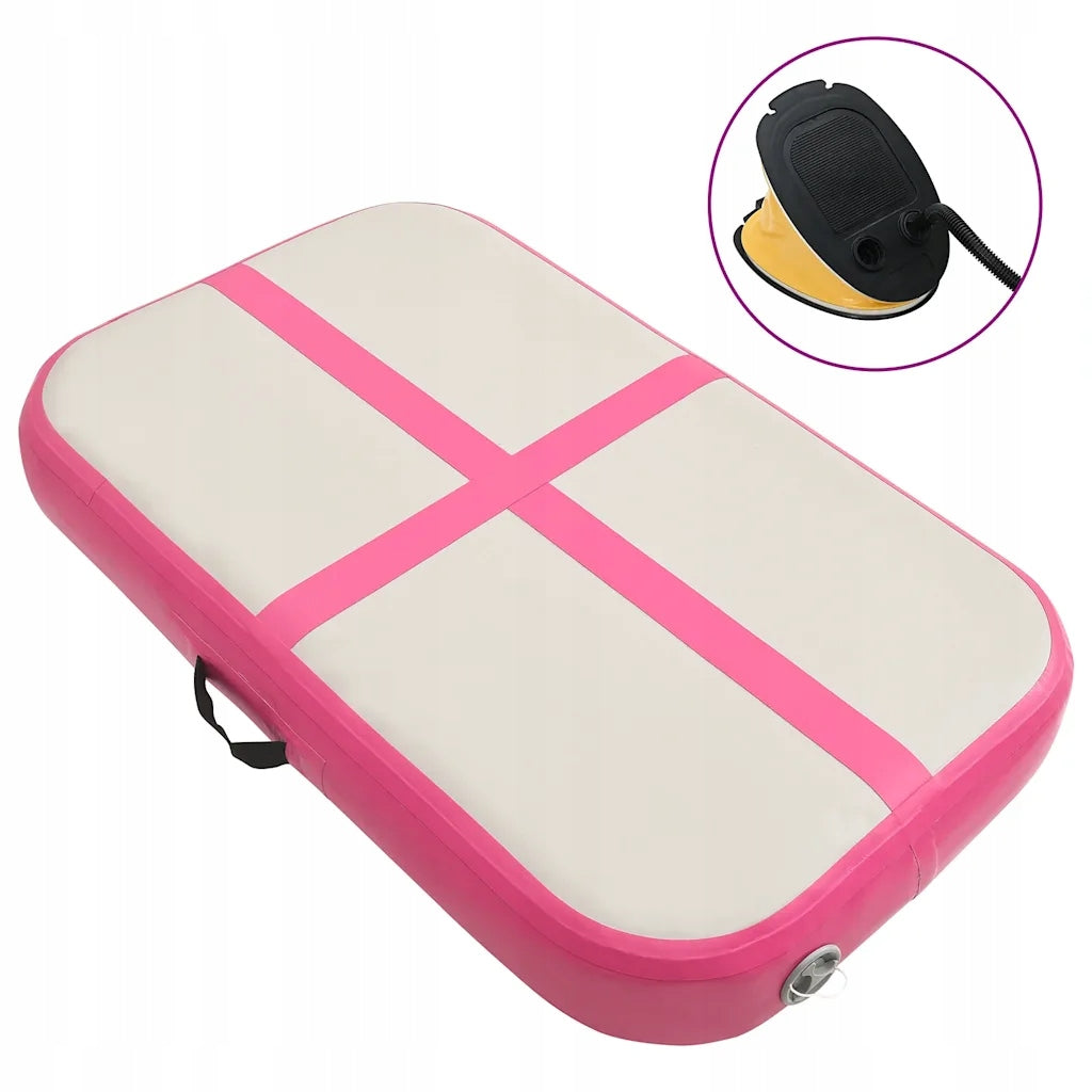 Inflatable Gymnastic Mattress PVC 60x100x15cm Grey-Pink