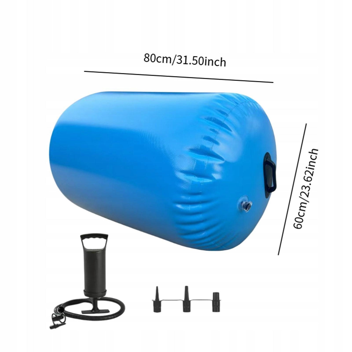 Inflatable Gymnastics Mat Gymnastics Air Barrel for Outdoor Exercise Blue Packaging status original