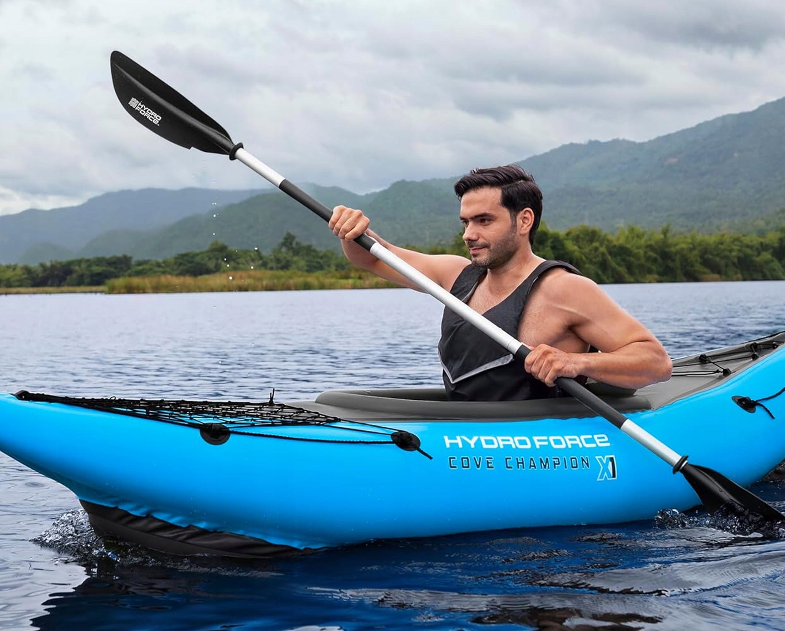 Inflatable KAYAK Cove Champion 275x81cm Bestway paddle pump set Packaging status original