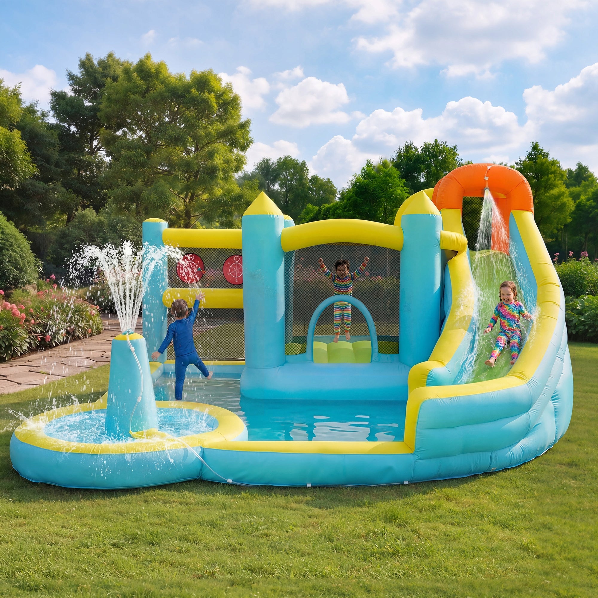 Inflatable Kids' Castles, Water Parks, Water Slides, Pools Dominant material other