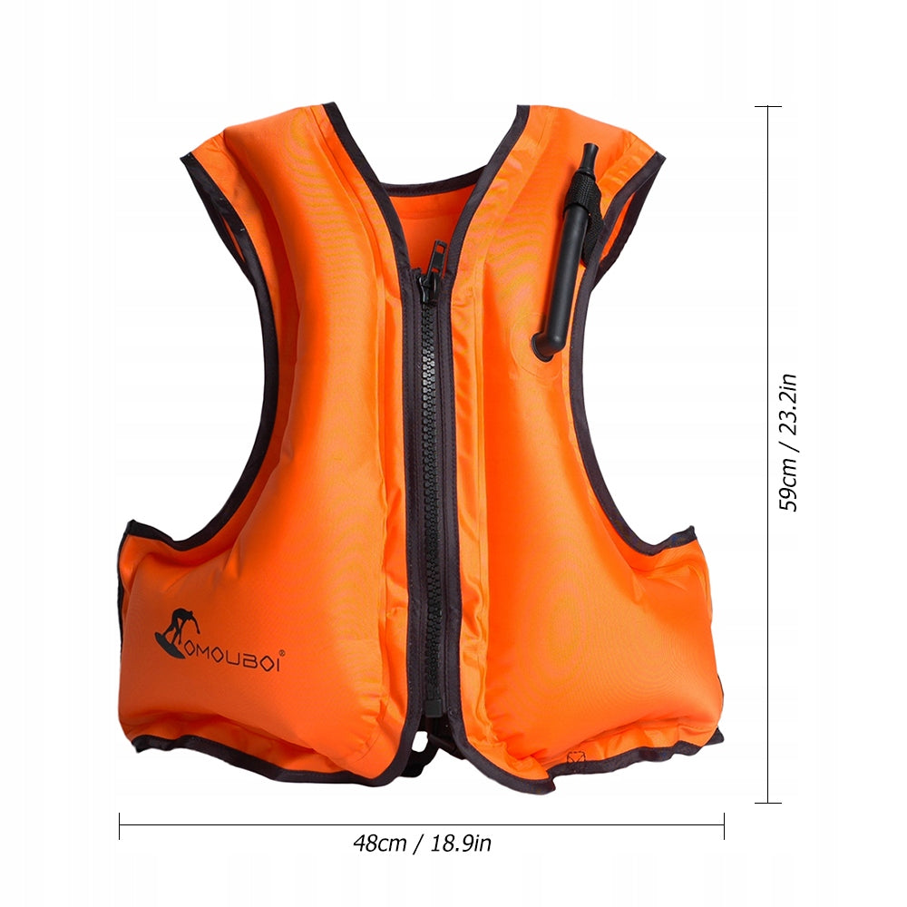 Inflatable Life Jacket, Orange Size universal