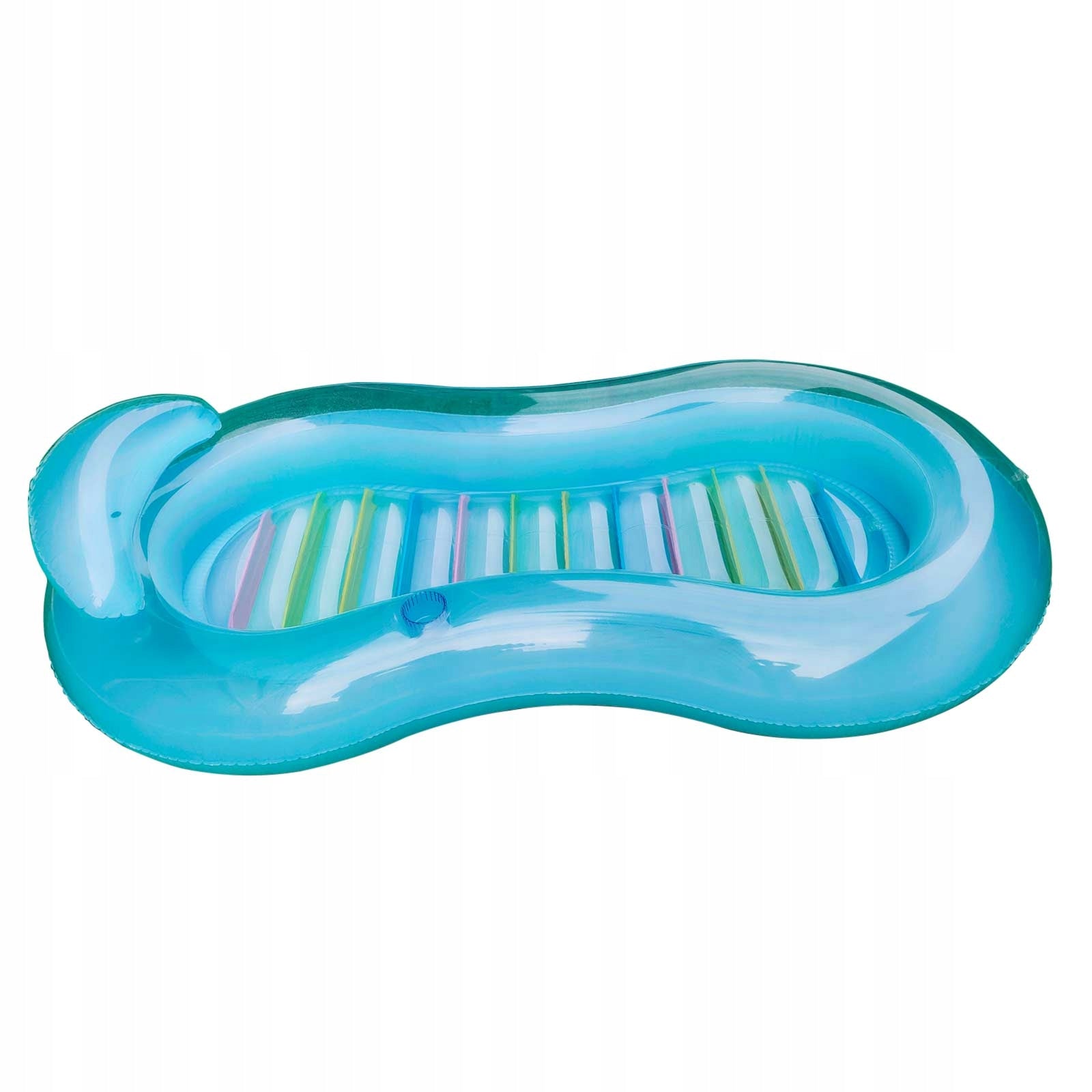 Inflatable Mattress Blue Pool Float Lounge with Headrest for Pool Beach Kind swimming mattress