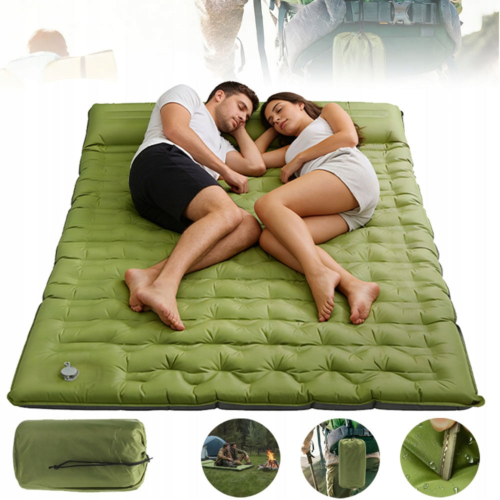 Inflatable Mattress For 2 People Tourist With Pillow 200x140cm Waterproof