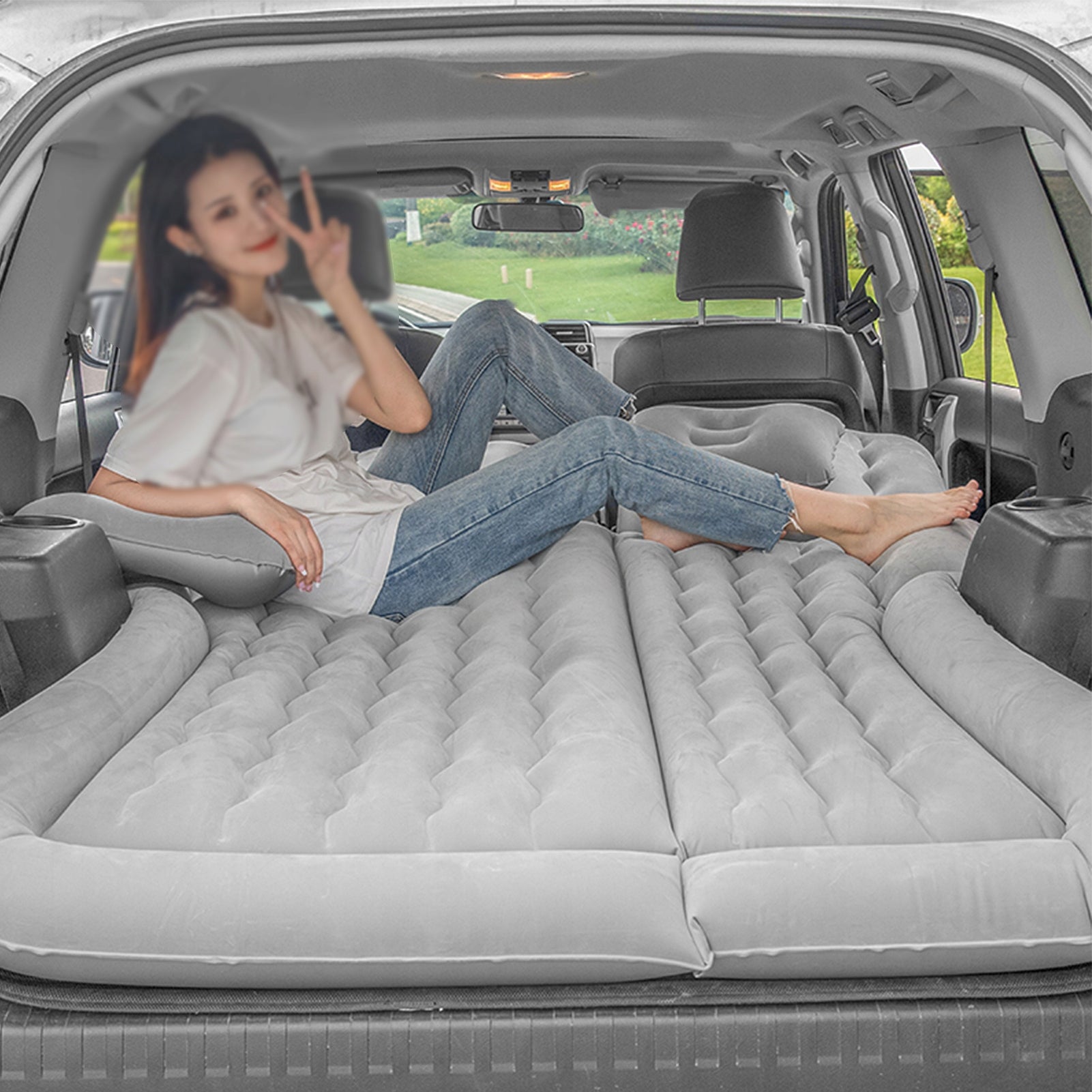 Inflatable Mattress, Inflatable Car Mattress Infla Surface Flocking Manufacturer code sfsdfasfasf