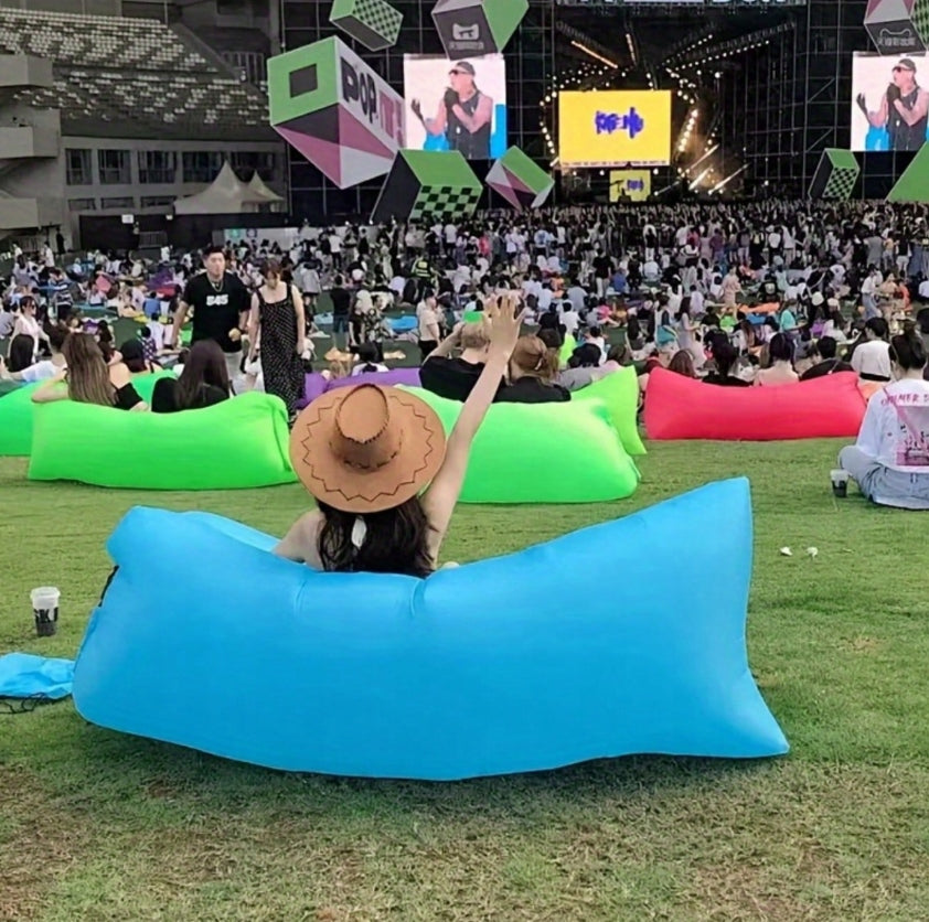 Inflatable Mattress Sofa Lazy Bag Sun Lounger Beach Chair For Swimming Blue Manufacturer code lazyn
