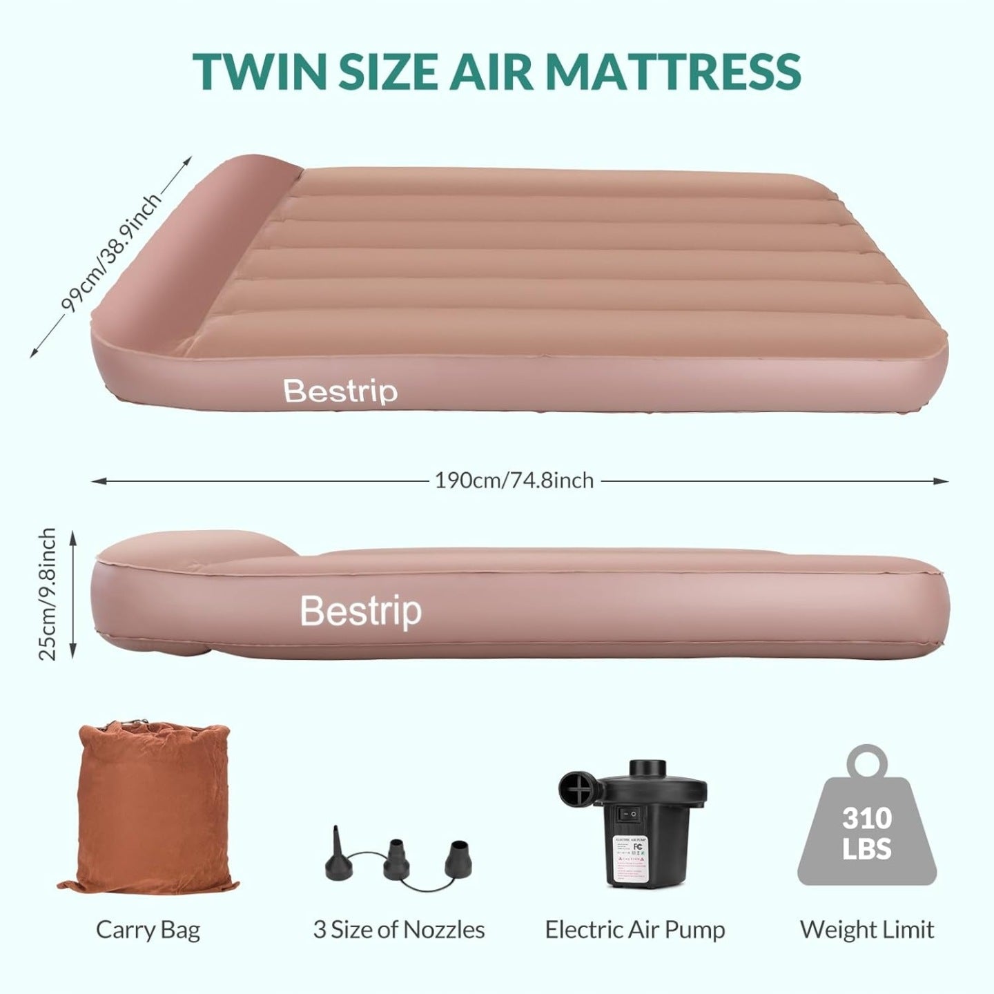 Inflatable Mattress With Electric Air Pump, Inflatable Bed 190 X 100 Manufacturer code Materac dmuchany