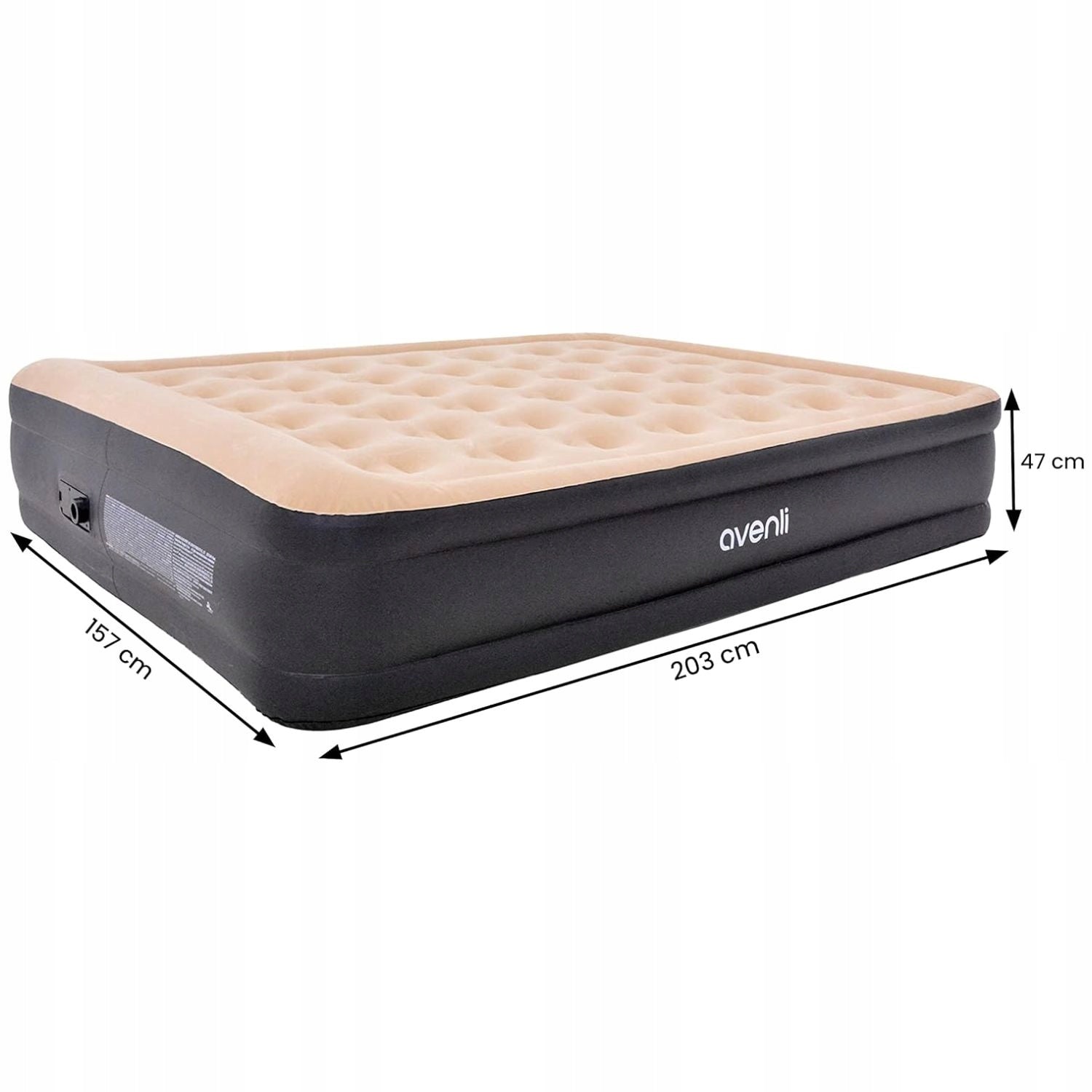 Inflatable Mattress with Electric Pump for Sleeping High AVENLI 203 x 157 cm Packaging status original