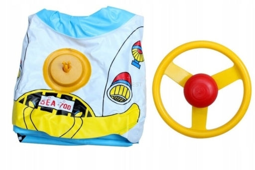 Inflatable Pontoon for Children with Steering Wheel Swimming Wheel in the Pool 66 cm Brand no brand