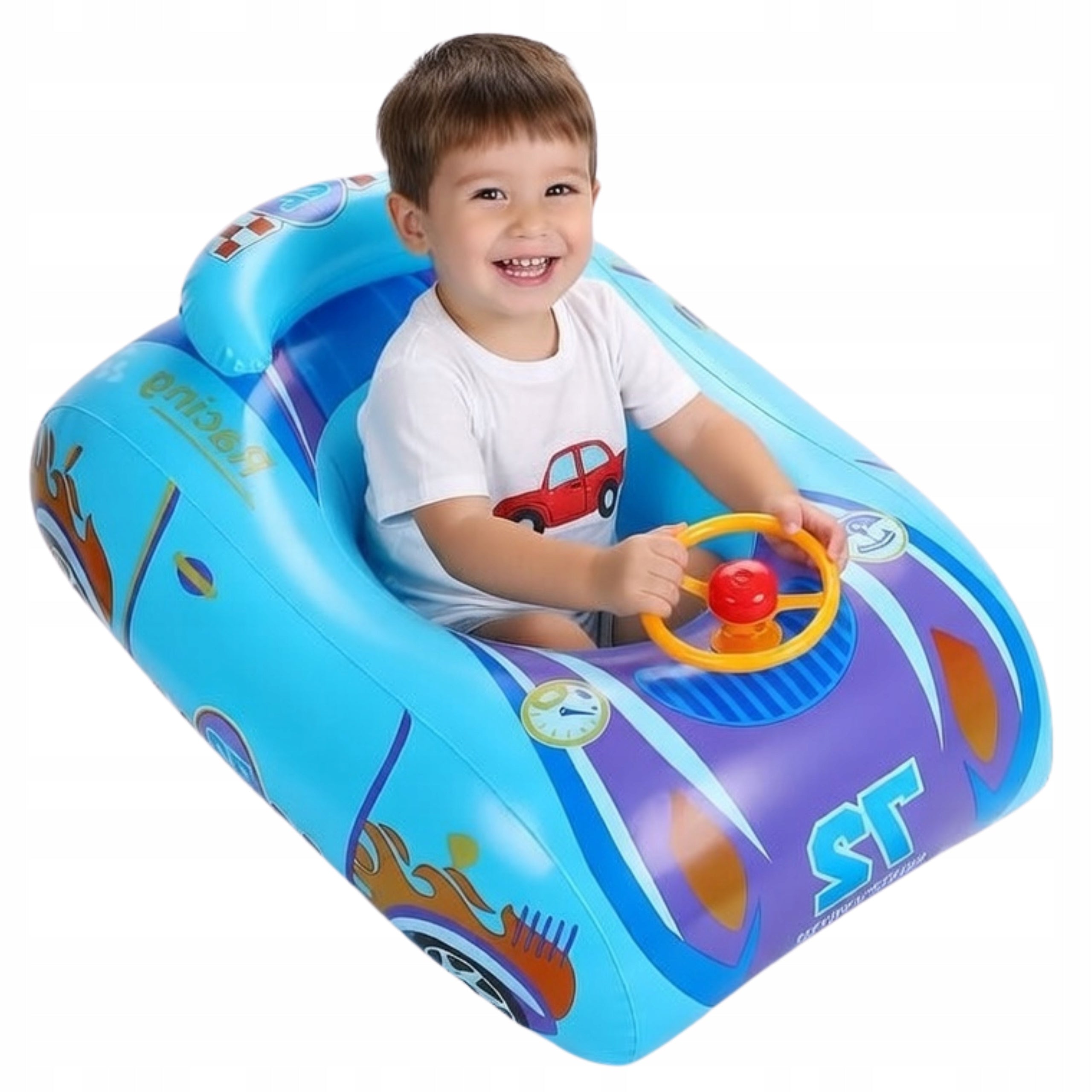 Inflatable Pontoon for Kids with Steering Wheel Swimming Wheel Auto 79cm Swimming Pool Model 32253