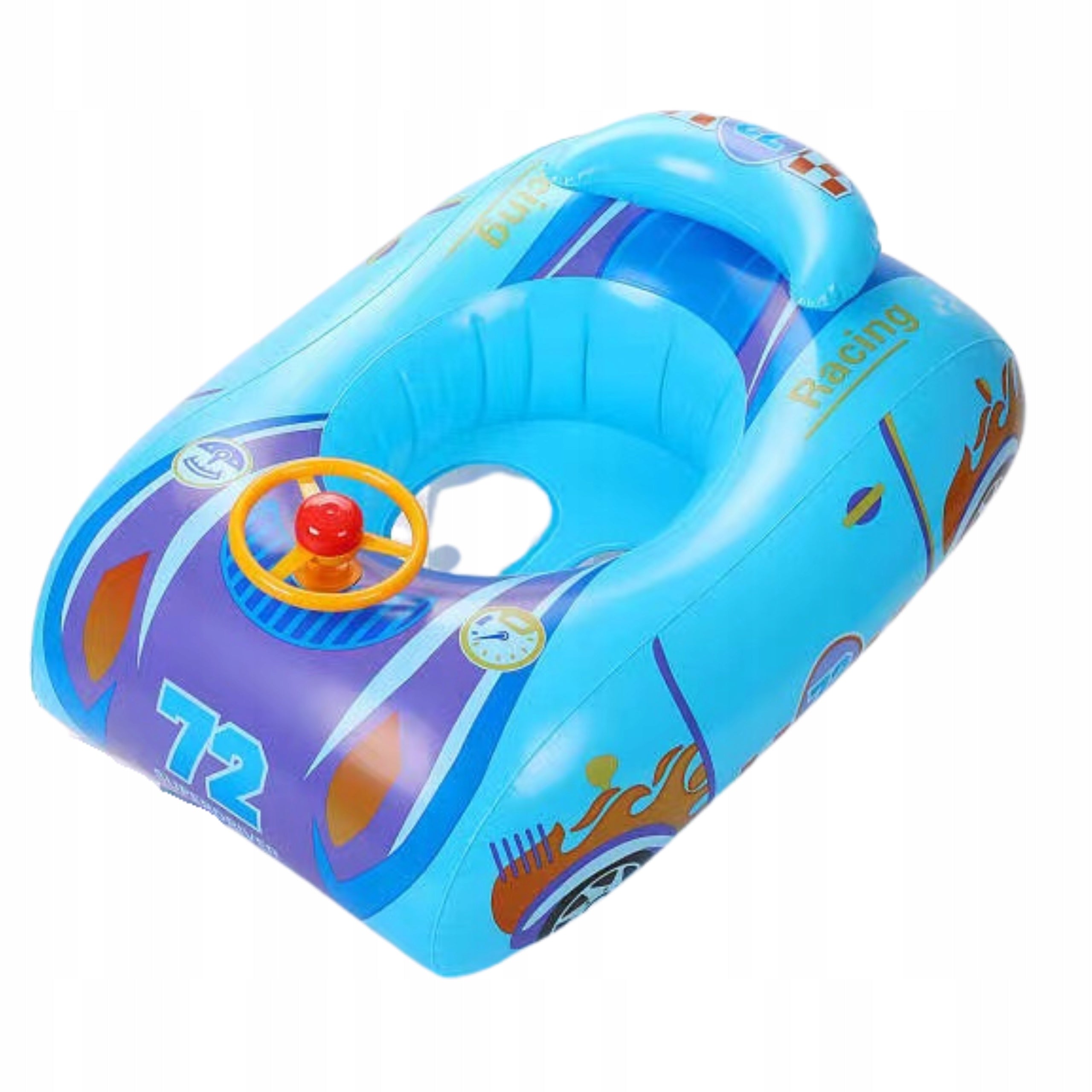 Inflatable Pontoon for Kids with Steering Wheel Swimming Wheel Auto 79cm Swimming Pool Packaging status original