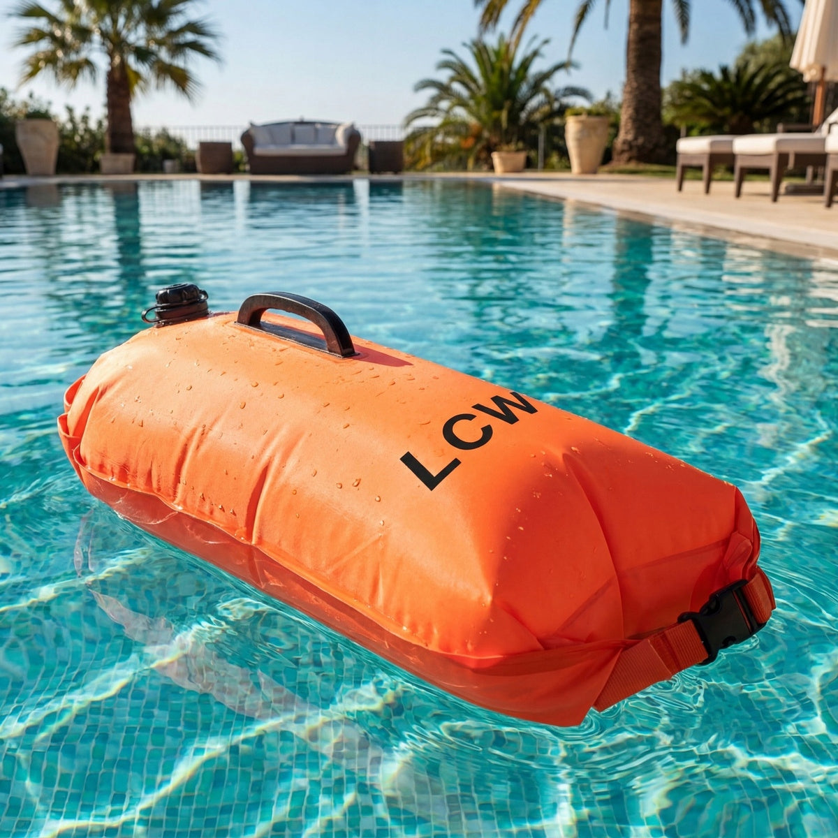Inflatable SAFETY buoy 2in1 DRY POCKET buoy for swimming Vario Packaging status original