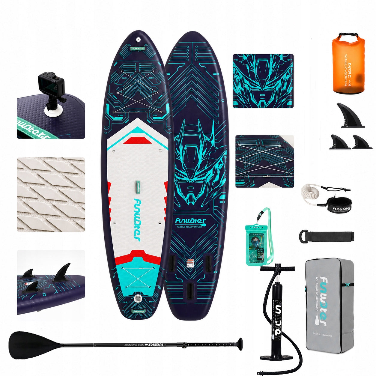 Inflatable SUP Board for Swimming 350x90x15cm 200kg Stand Up Paddleboard PL