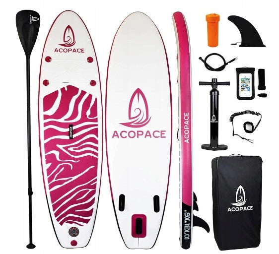 Inflatable SUP board Acopace Pink paddle board Z03 + akcesoria_