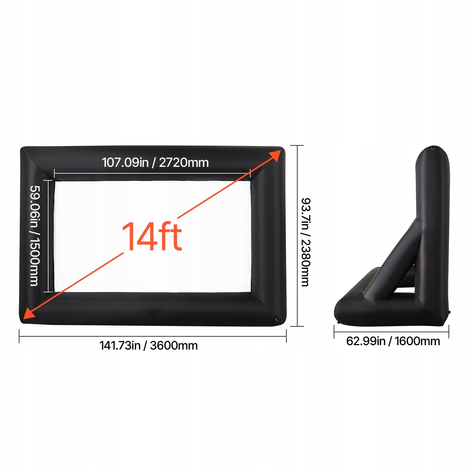 Inflatable Screen 360x160x238CM 120W 16:9 Projection Screen For Home Manufacturer code XCQSTY
