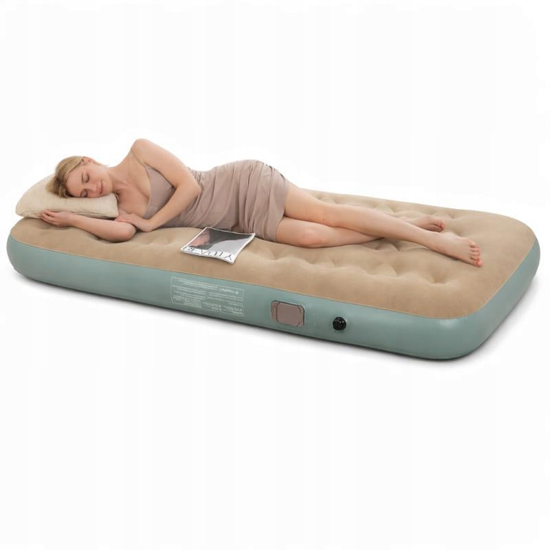 Inflatable Single Mattress Auto Pump 190×100×25 cm PVC Velwet Packaging status original
