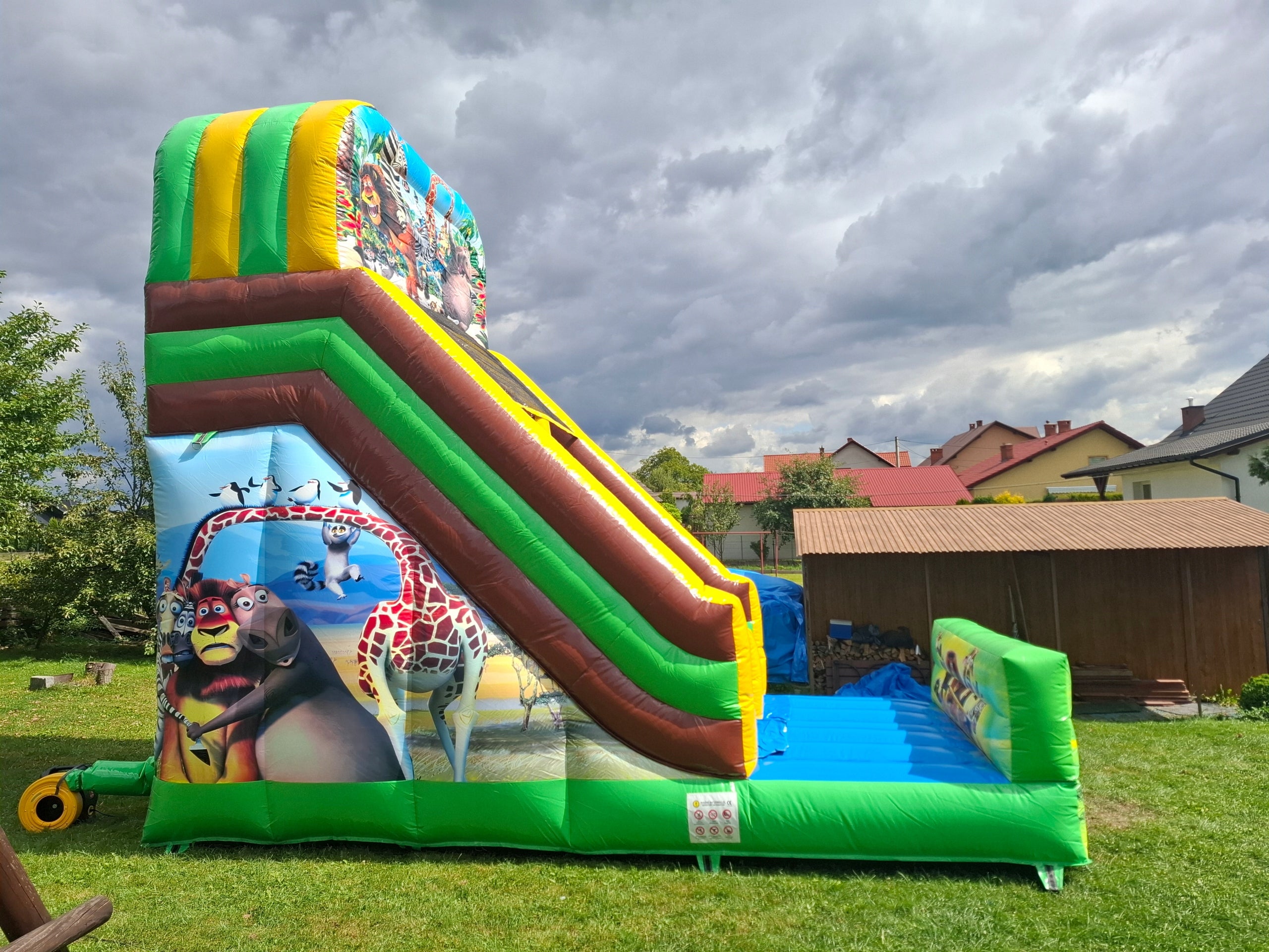 Inflatable Slide Animals Madagascar Inflatable Track Inflatable Castles Square Brand no brand