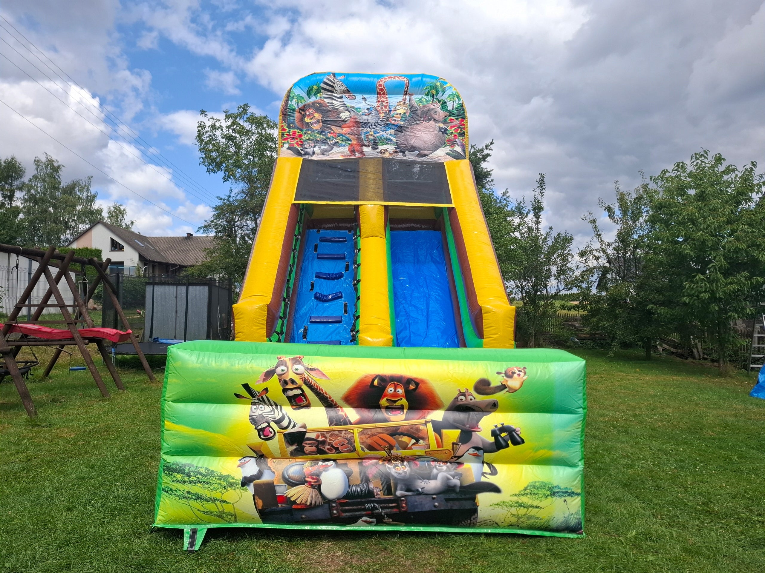 Inflatable Slide Animals Madagascar Inflatable Track Inflatable Castles Square