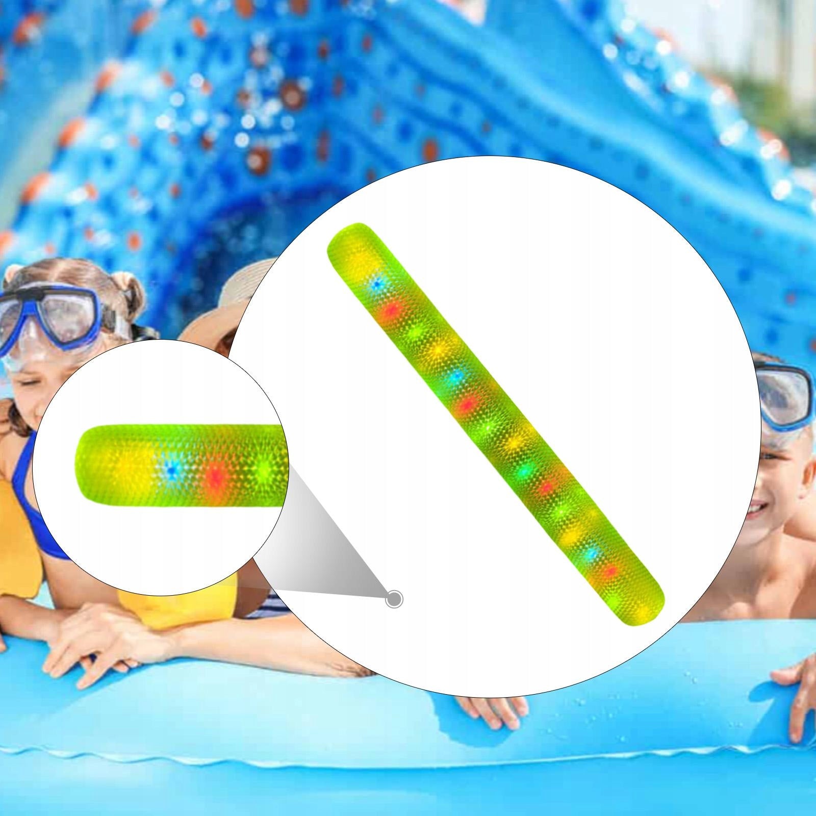 Inflatable Swim Pool Noodle 165cmx17cm Pool Inflatable Stick Lake Green Product weight with unit packaging 0.22 kg
