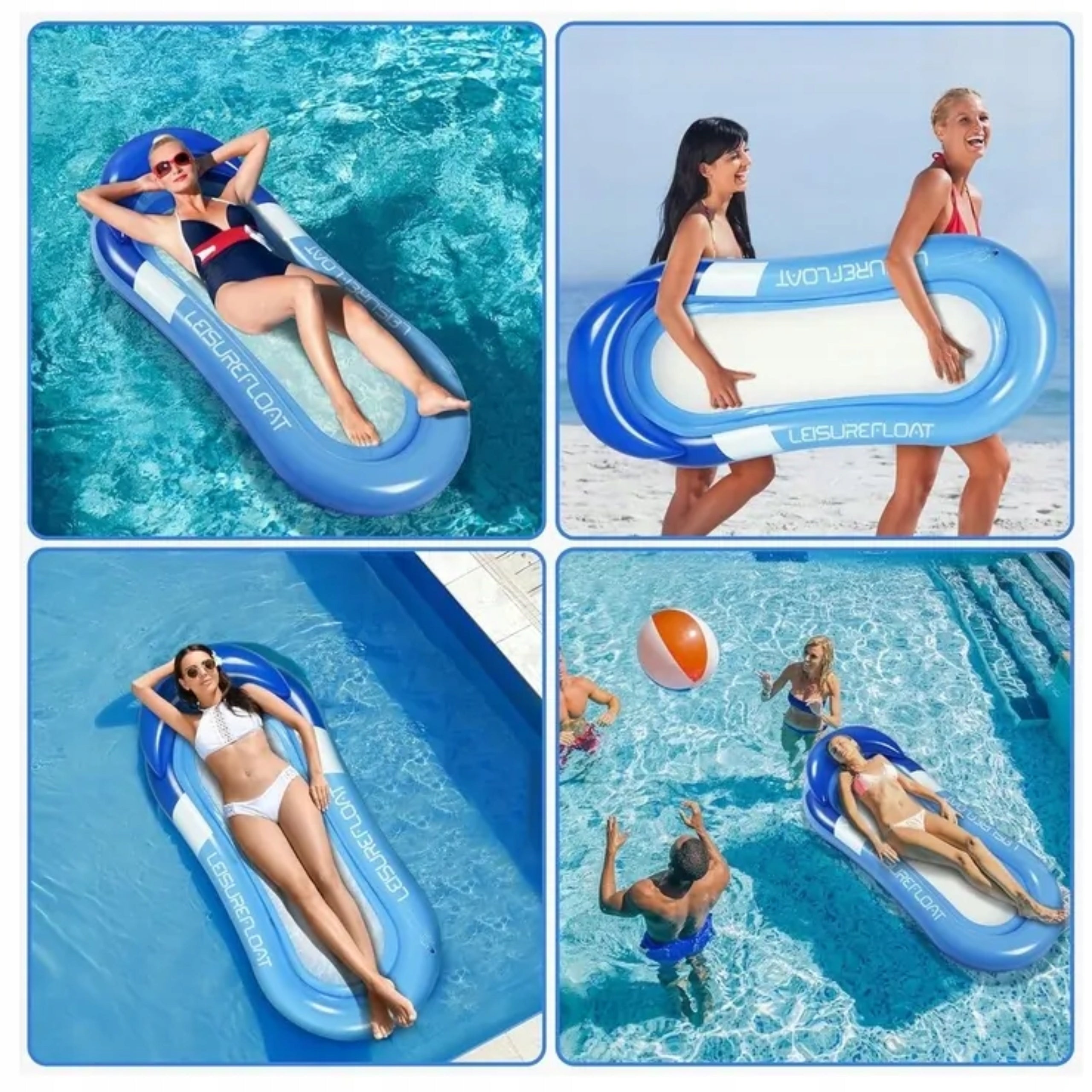 Inflatable Swimming Mattress with Mesh HAMMOCK WATER DECKCHAIR for Water Pool Beach Model LEŻAK DO PŁYWANIA MATERAC WODNY KOŁO HAMAK WODNY