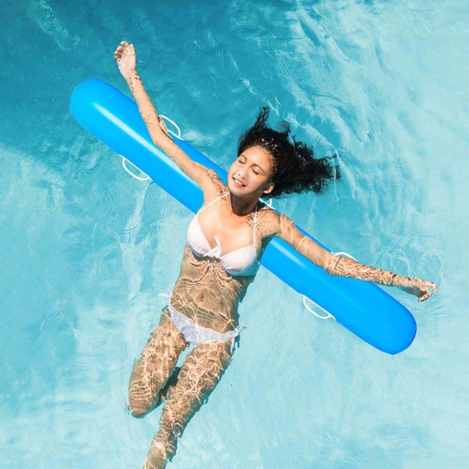 Inflatable Swimming Pool Noodle Lightweight Leakproof Premium Swim Blue
