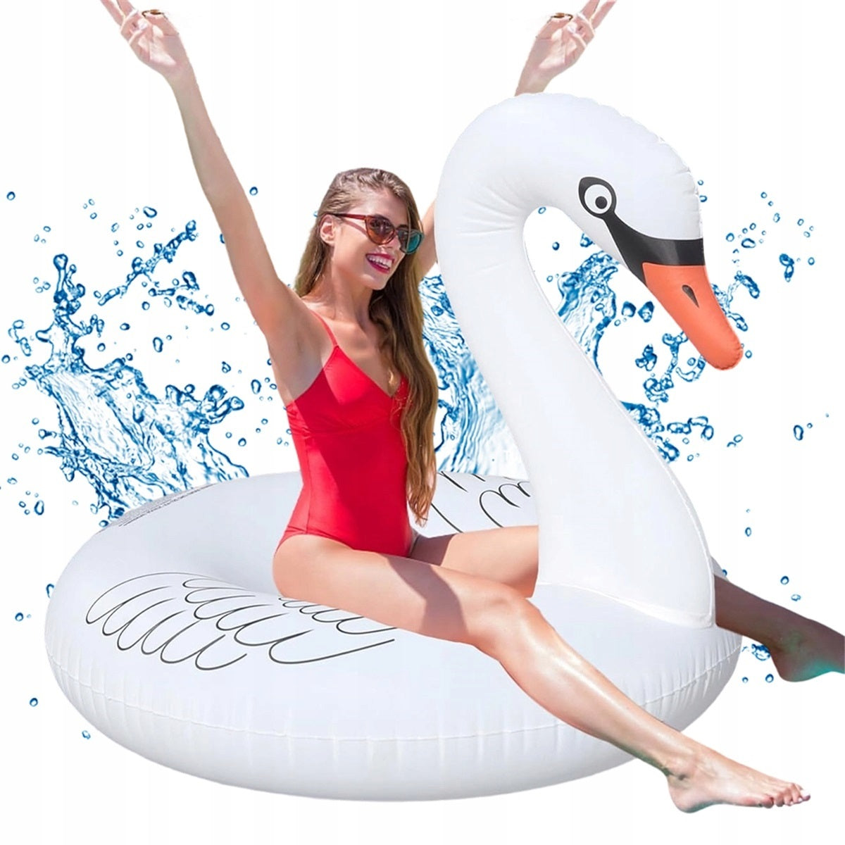 Inflatable Swimming Swan With Solar LED Light Fast Pumping Brand Bedee