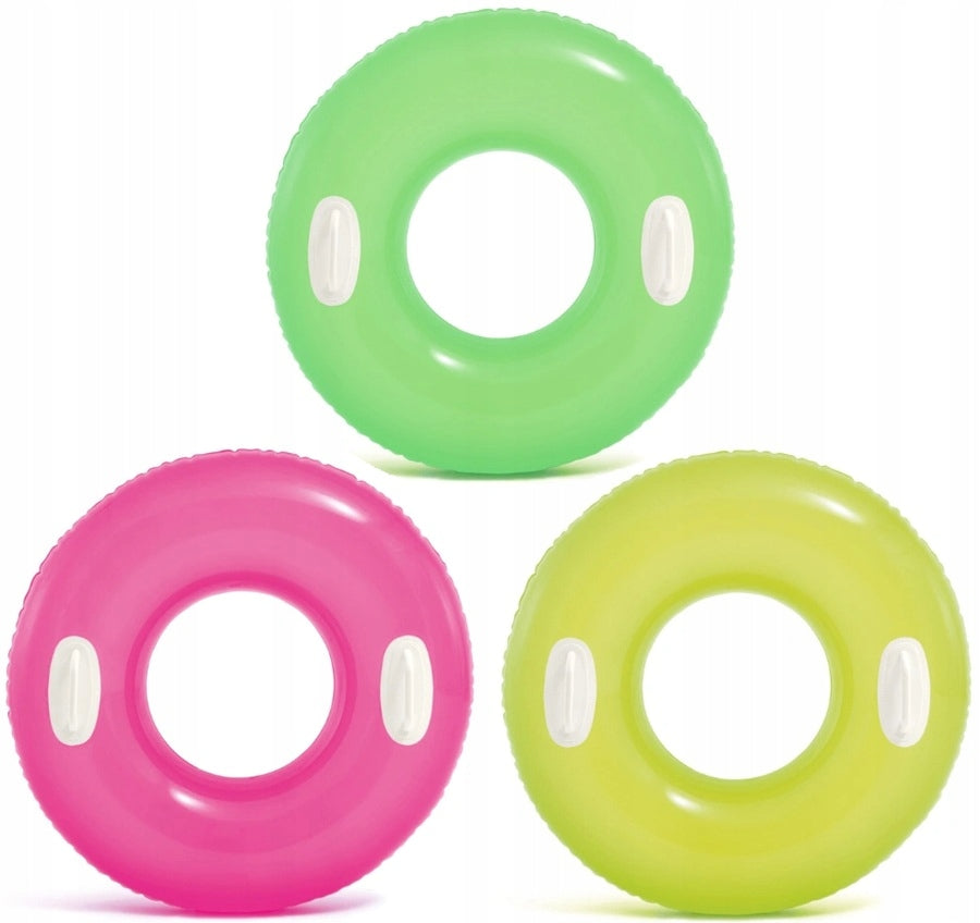 Inflatable Swimming Wheel with Handles 76cm Neon 3 Colors 59258 Brand Intex