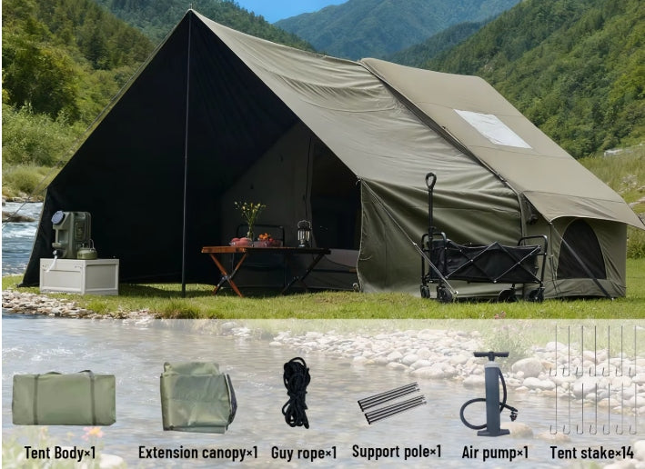 Inflatable Tent With Pump 3x2x2M 3-5 Person Camping Packaging status original