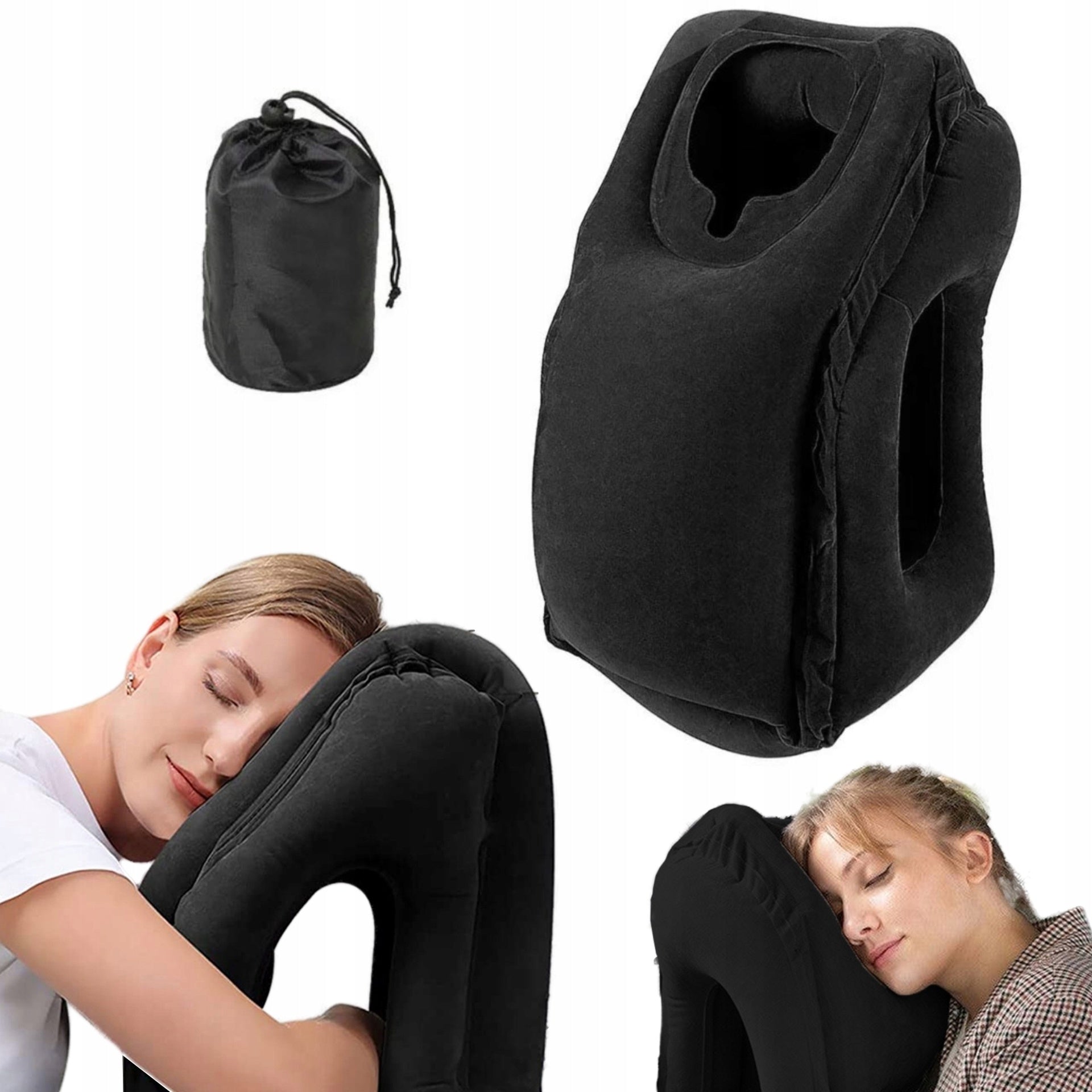 Inflatable Travel Pillow Pumped Tourist For Car Airplane Sleeping