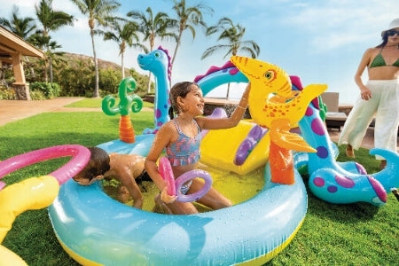 Inflatable Water Playground Intex Dinoland Slide Swimming Pool For Children 2+ Length 333 cm