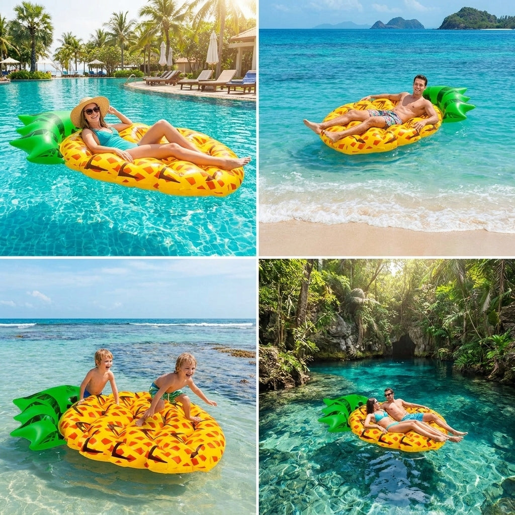 Inflatable Wheel INFLATABLE PINEAPPLE FOR SWIMMING MATTRESS WHEEL Brand Intex