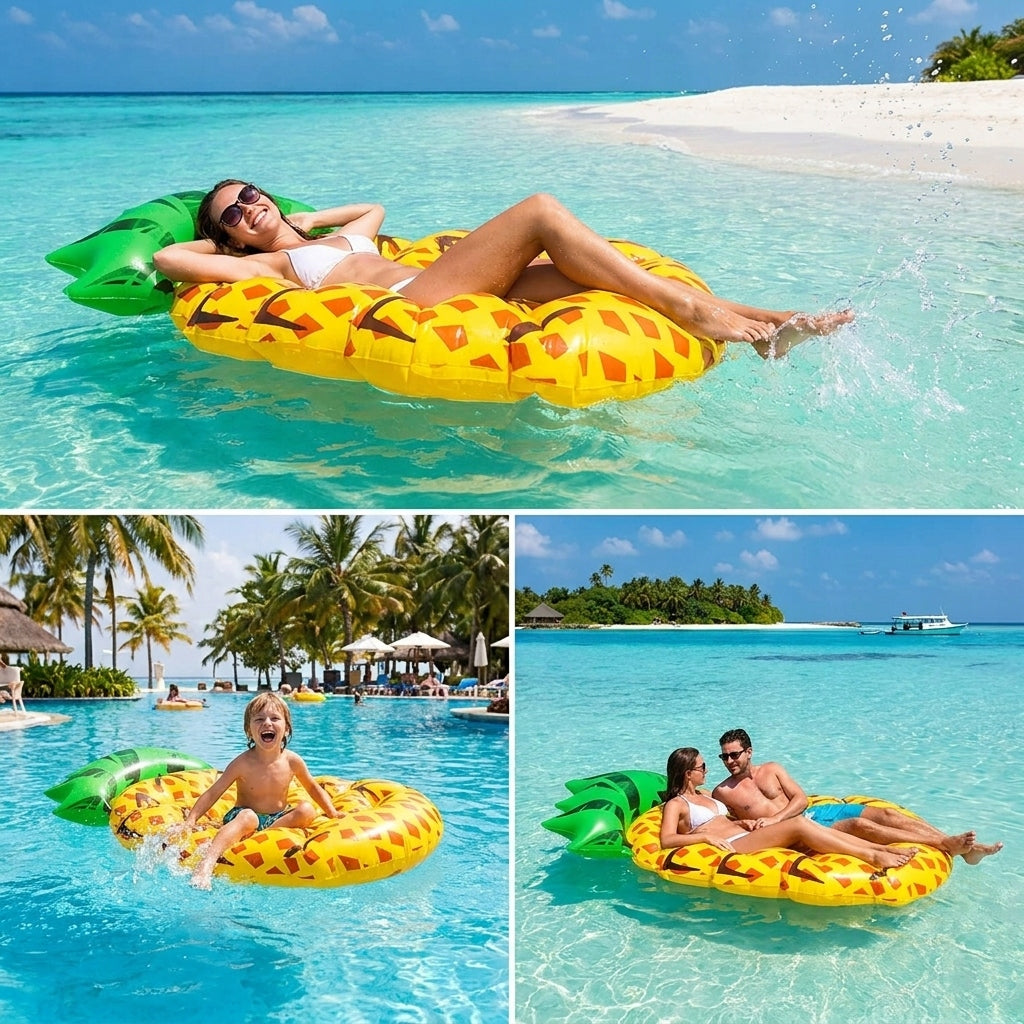 Inflatable Wheel INFLATABLE PINEAPPLE FOR SWIMMING MATTRESS WHEEL Packaging status original